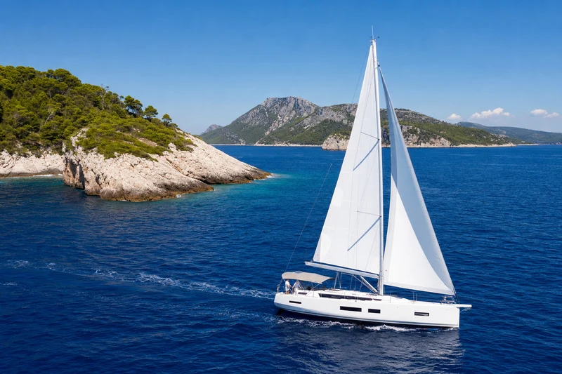 Sailing yacht on the Adriatic Sea, Croatia